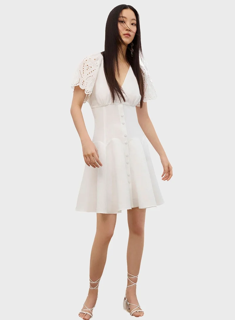 Nocturne Eyelet Sleeve Dress