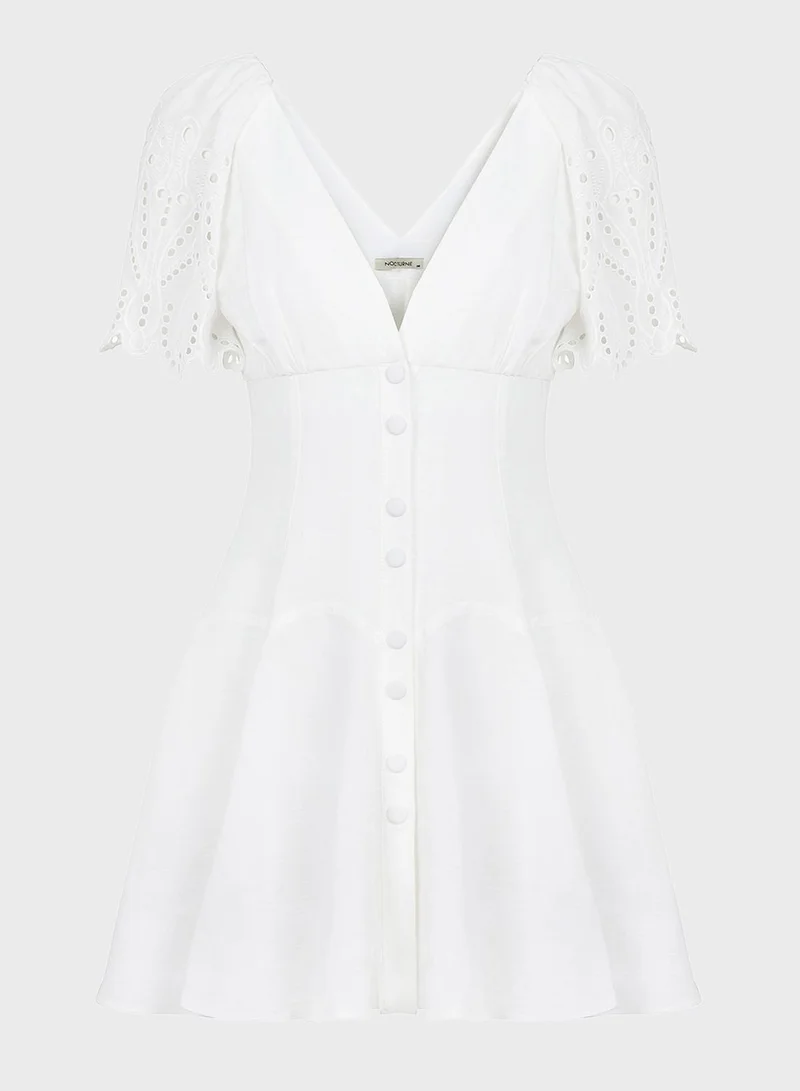 Nocturne Eyelet Sleeve Dress