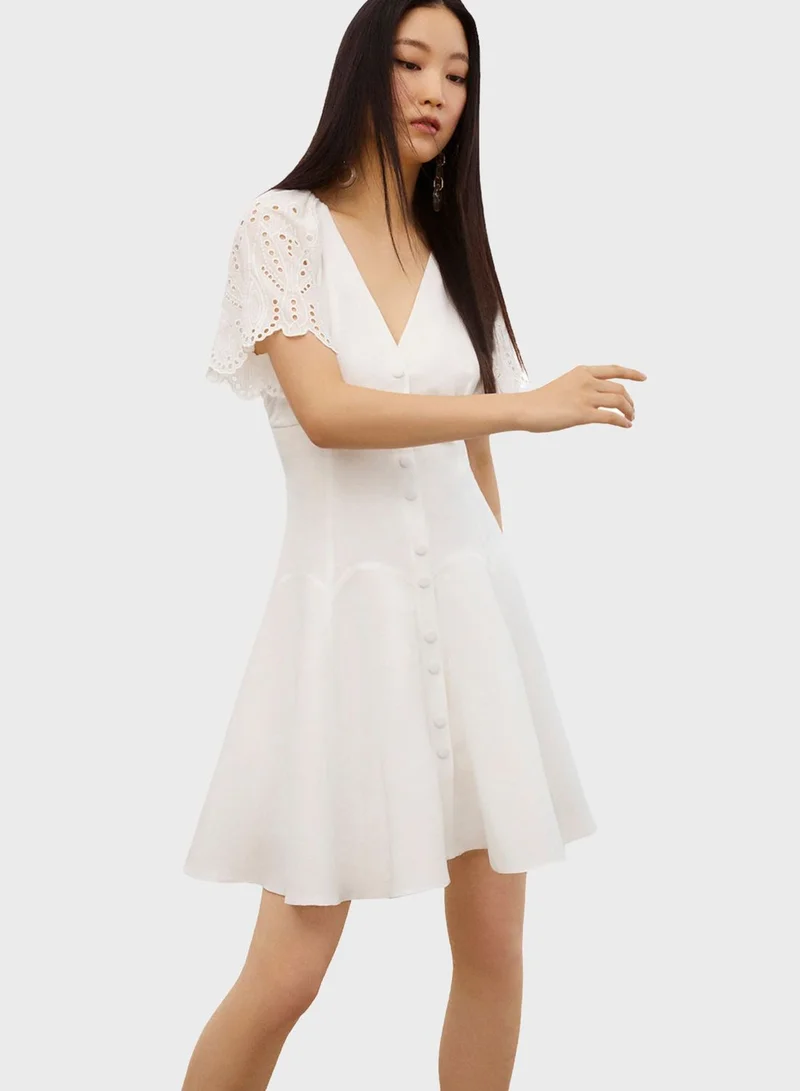 Nocturne Eyelet Sleeve Dress