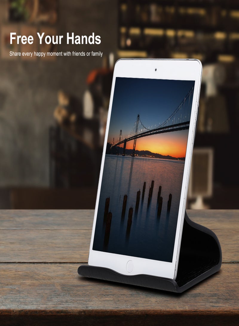 سامدي حامل لوحي SAMDi من خشب البلوط، حامل iPad لجهاز iPad وSamsung وKindle، بزاوية قائمة ومستقيمة لتخفيف آلام الرقبة (أسود) - Image 2