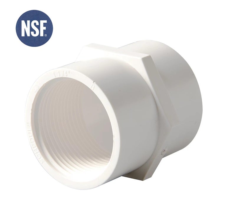 Rainbow Dream 1-1/2 Inch PVC Female Adapter Pipe Fitting (Socket x Female Pipe Thread) - 6 Pack, White - Image 2