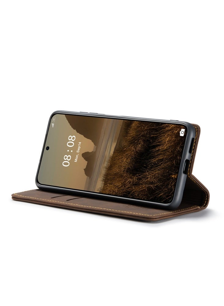 CaseMe Huawei Mate 60 Pro / 60 Pro plus Case Wallet, for Huawei Mate 60 Pro / 60 Pro plus Wallet Case Book Folding Flip Folio Case with Magnetic Kickstand Card Slots Protective Cover - Coffee - Image 4