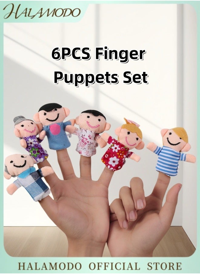 HALAMODO 6PCS Finger Puppets Set Soft Plush Animals Finger Puppet Toys Mini Figures Toy Assortment Ideal as Party Gifts or Stage Gadgets for Boys & Girls & Toddlers  - Image 1