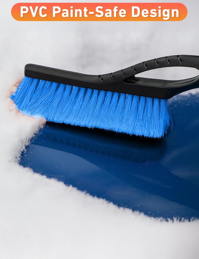 EcoNour 27" Aluminum Snow Brush with Ice Scrapers for Car Windshield and Window | Car Snow Scraper and Brush with Ergonomic Foam Grip Winter Accessories (Blue) - Image 4