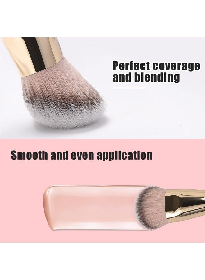 TEOYALL Flat Angled Foundation Brush, Large Dense Synthetic Bristles Kabuki Brush For Base Makeup With Liquid Cream Powder - Image 4