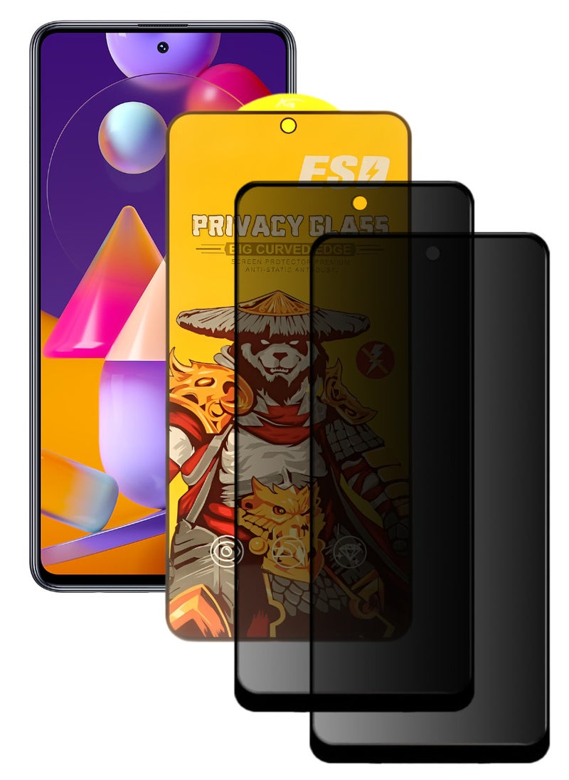 ESD 2 Pieces Tempered Dustproof Privacy Glass Screen Protector Compatible For Samsung Galaxy M31s - Image 1