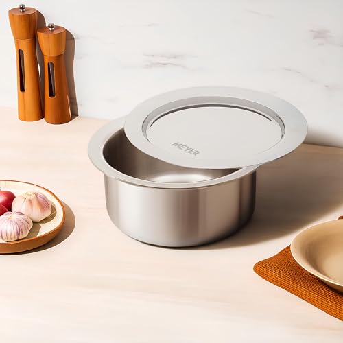 Meyer Triply Stainless Steel Tope with SS 304 Lid | Healthy, Non Toxic | Extended Grip | Bhagona | Tapeli | Patila | for Boiling Milk/Water | 20 CM/3.1 litres Capacity | 10 Year Warranty | Silver - Image 2