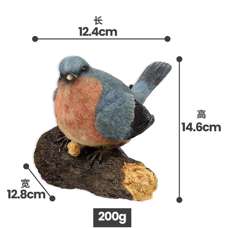 Generic Simulation bird ornaments fake bird tree hanging gardening Yard courtyard garden decorations resin crafts ornaments Blue Bird 
