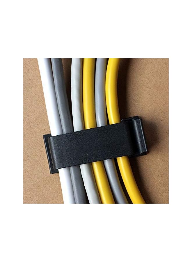 promass Self Adhesive Cable Management Clips, Large Cord Clips For Under Desk Wire Management, For Tv Pc Ethernet Cable Under Desk Home Office, 50pcs (Black) - Image 2
