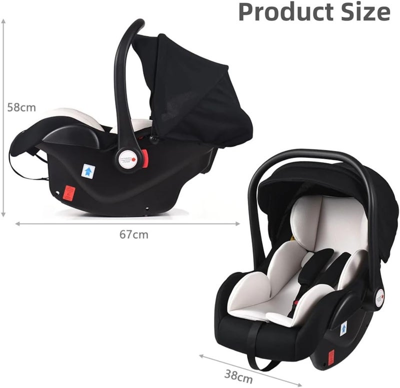 hi hibobi Infant Car Seat, Baby Basket for Sleeping, Portable Handheld Rocking Chair with Soft Material, Three-Point Harness, Suitable from 0 Months+, Black - Image 5
