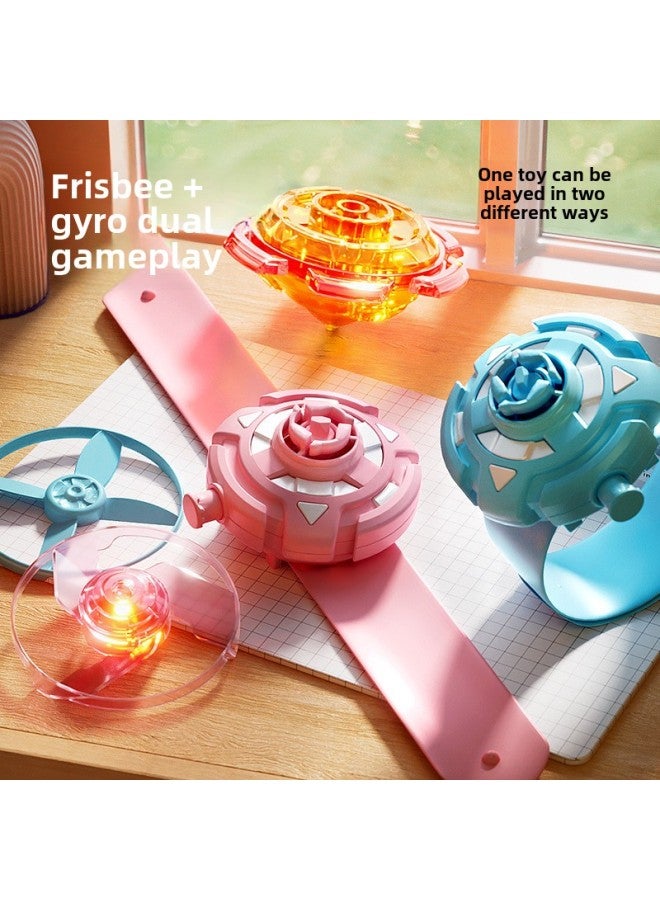 Watch Catapult Bracelet Rotating Frisbee Luminous Gyro Bamboo Dragonfly Toy Flying Saucer Kindergarten Prizes Stall Wholesale-Specifications:Watch Gyro-pink 】 - Image 2