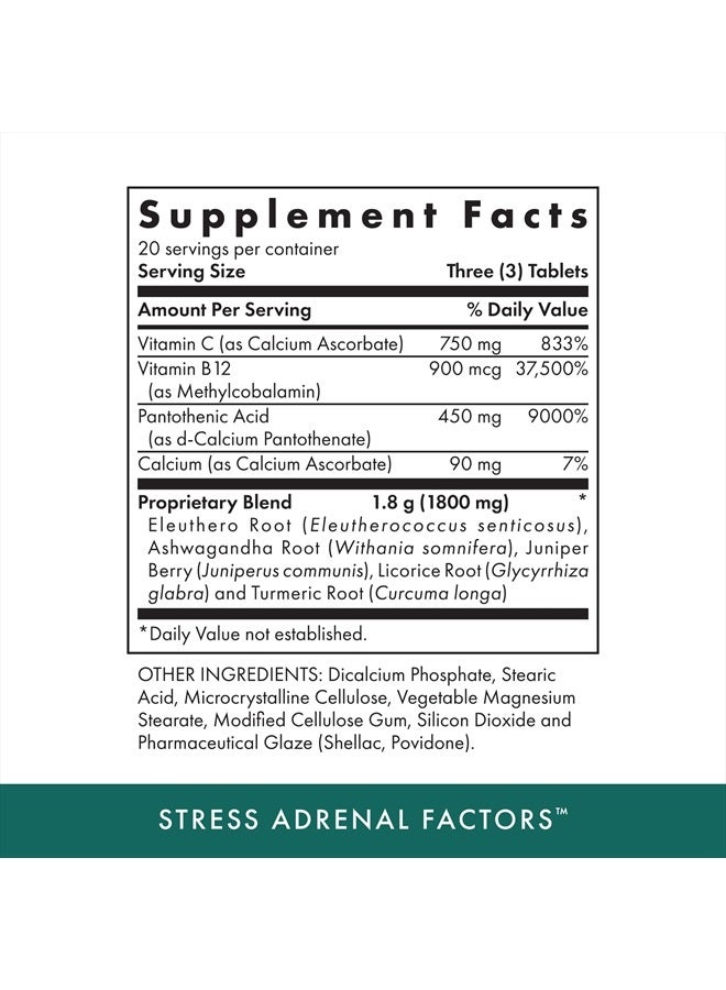 MICHAEL'S Health Naturopathic Programs Stress Adrenal Factors - 60 Vegetarian Tablets - Nutrients to Nourish The Adrenal Glands - with Turmeric & Ashwagandha - Stimulant Free - 20 Servings - Image 2