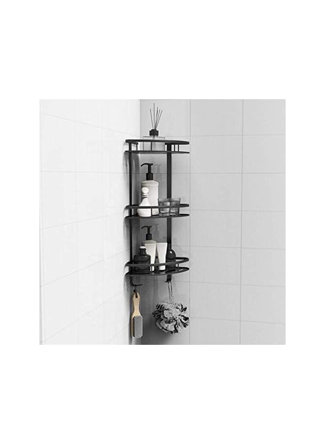 Raxoom Shower Caddy, Shower Organizer, Wall Mounted Aluminum Shower Shelf with Adhesive(No Drilling), Storage Rack for Toilet,Shampoo,Dorm and Kitchen (black, 3-Tiers) - Image 3