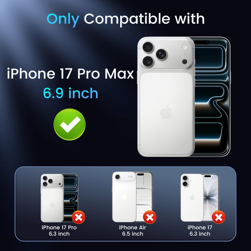 Caka 3 in 1 for iPhone 17 Pro Max Case [Compatible with MagSafe] [Invisible Kickstand] [HD Screen Protector] [Camera Lens Protector], Protective Magnetic Phone Cover for iPhone 17 Promax (Blue) - Image 2