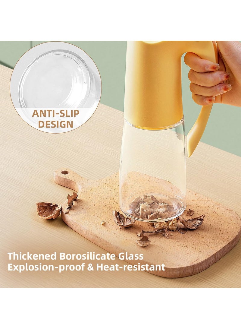 SYOSI Olive Oil Dispenser Bottle-20oz 580ml Auto Flip Lid Glass Oil Bottle, Vinegar Condiment Storage Container with Scale, High Borosilicate Glass, Non-Drip Spout, Leakproof, for Kitchen Cooking - Image 4