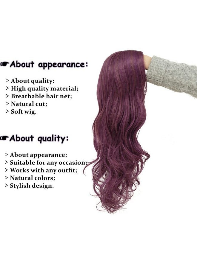 تسيسيس باروكات شعر مستعار مجعد ومموج بنفسجي للنساء من Tseses، شعر صناعي طويل لحفلات الهالوين، باروكات شعر مستعار طبيعية للإلهة - Image 3