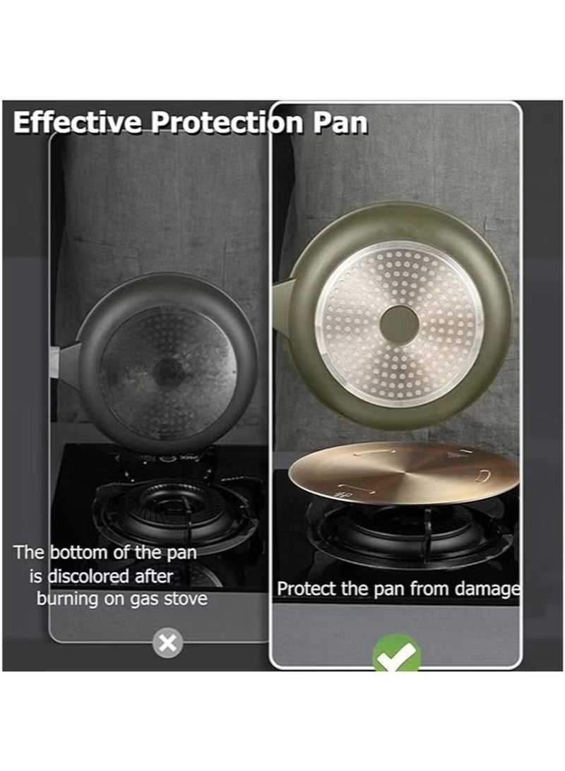 والالا طبق توزيع حرارة من الفولاذ المقاوم للصدأ بطول ٢٨ سم - تصميم بمقبض قابل للفصل لمواقد الغاز والحث | توزيع حرارة متساوٍ للقهوة والحليب والطهي | واقي أواني طهي شامل (ذهبي وردي) - Image 5