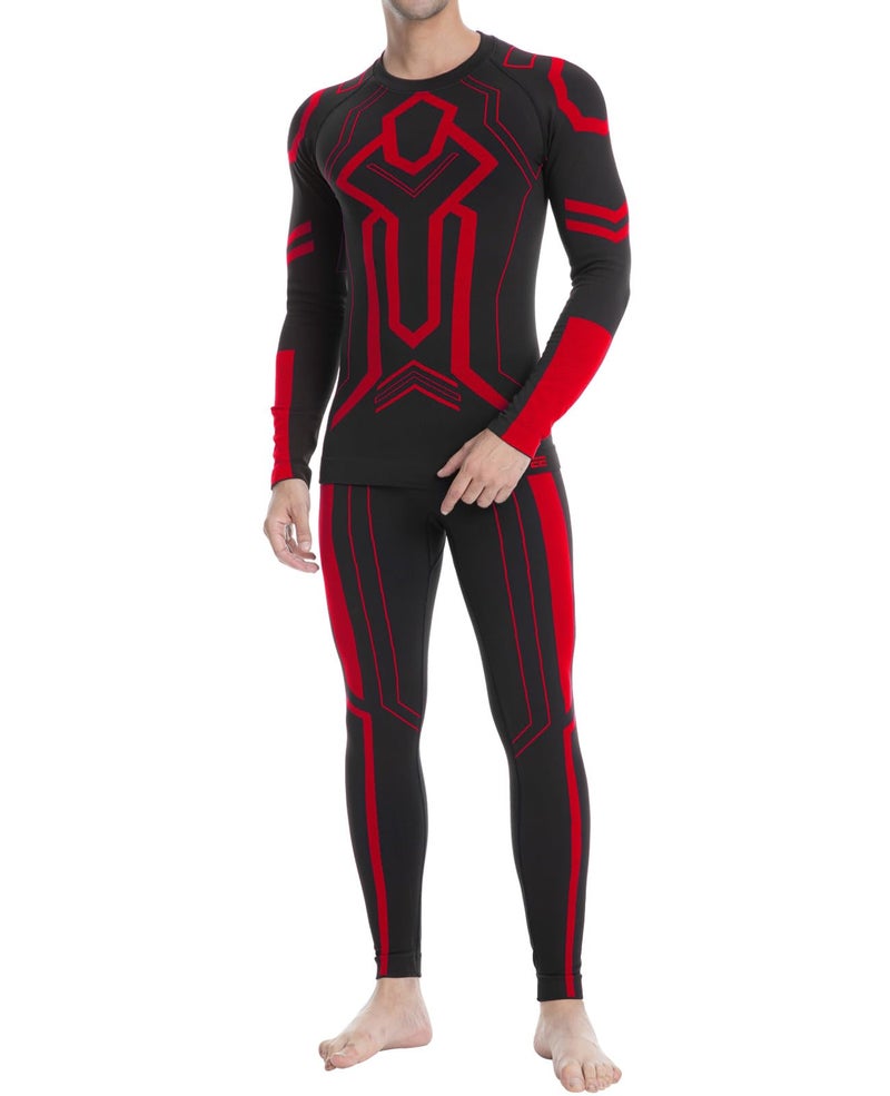 MEETWEE Seamless Thermal Underwear Set for Men, Long Johns Base Layer Winter Ski Hunting Gear for Mens Gifts, Heated Bottom Top Pants M-XXL Red - Image 2