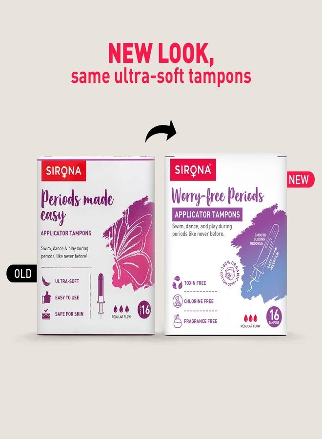 Sirona Regular Flow Tampons with Applicator - 16 Pieces | Made in Europe | Ultra Soft & Comfortable | Highly Absorbent | BPA Free | FDA Approved - Image 2