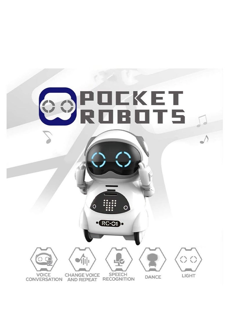 كابتن تيك Pocket Robot, Cute Robot Pets, Rechargeable Smart Talking Robots for Kids, Talking Interactive Dialogue Voice Recognition Record, Singing Dancing Telling Story Mini Robot - Image 4