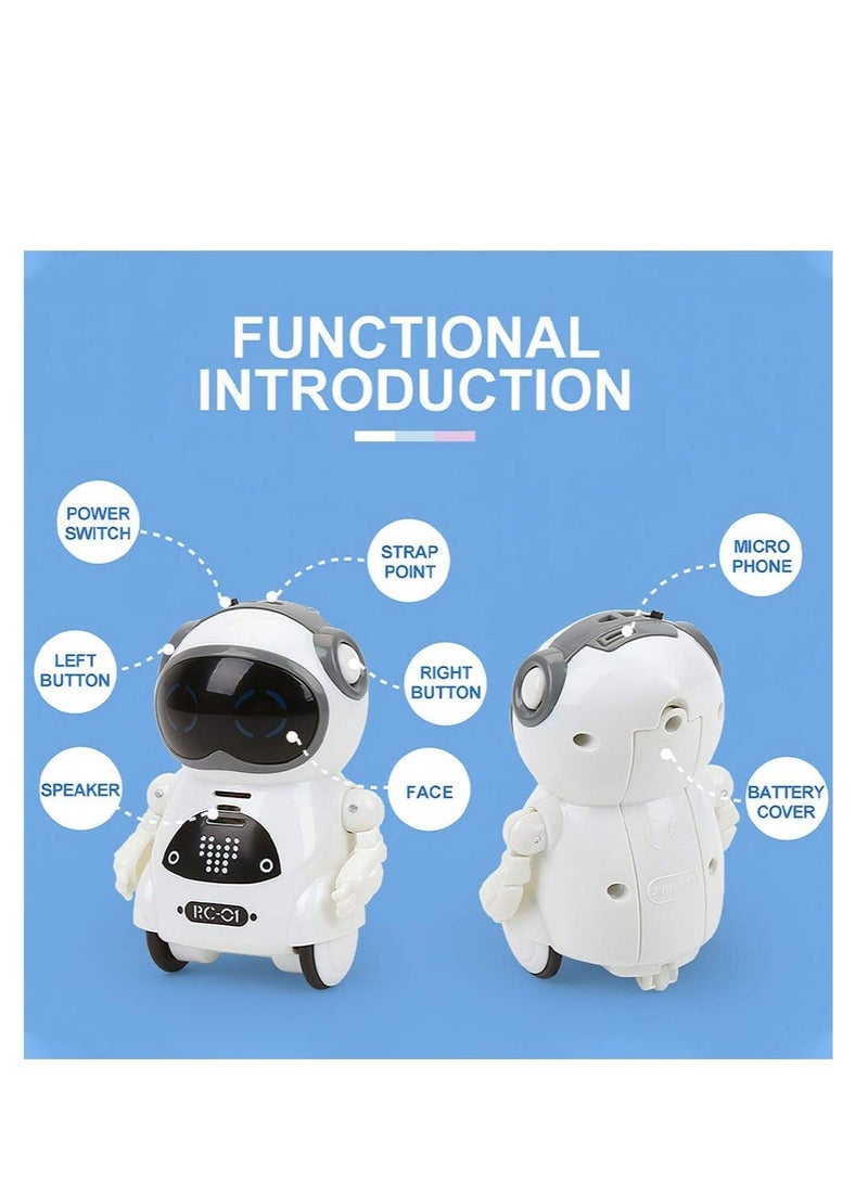 كابتن تيك Pocket Robot, Cute Robot Pets, Rechargeable Smart Talking Robots for Kids, Talking Interactive Dialogue Voice Recognition Record, Singing Dancing Telling Story Mini Robot - Image 5