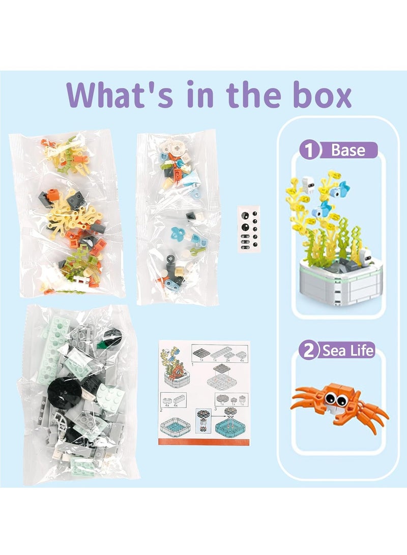 Educational Assembly Toys, Potted Plant Theme Building Block Toys, Creative Gift Desktop Ornaments Suitable For Children And Adults, Boys And Girls Over 3 Years Old (Crab potted plants 145pcs) - Image 3