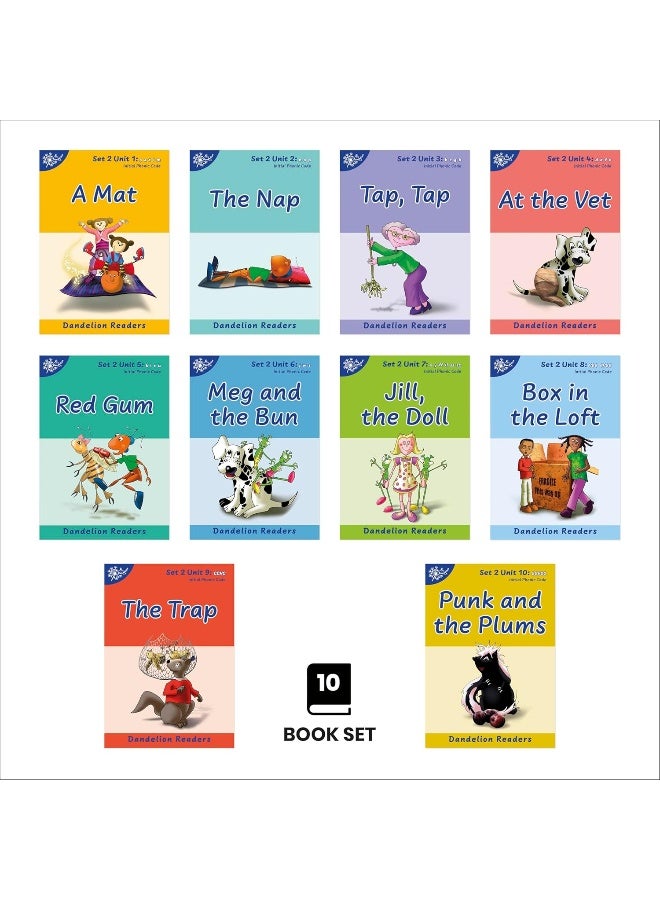 Phonic Books Dandelion Readers Set 2 Units 1-10 (Alphabet code blending 4 and 5 sound words): Decodable books for beginner readers Alphabet code blending 4 and 5 sound words - Image 2