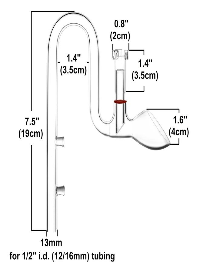 JARDLI Glass Lily Pipe Set Outflow with Surface Skimmer & Multi-Level Water Intake (13mm for 12/16mm (1/2'' i.d.) tubing) - Image 5