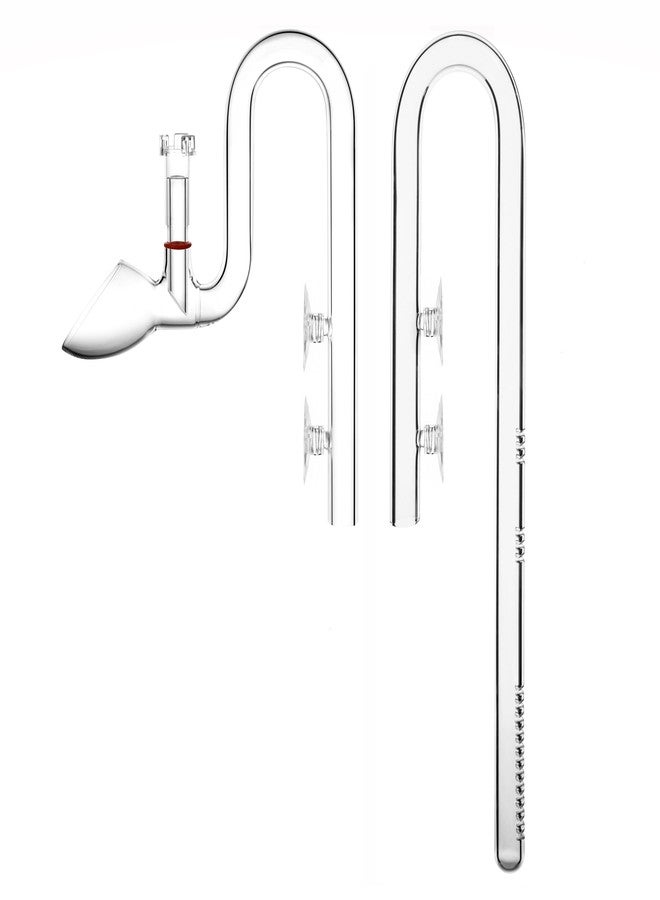 JARDLI Glass Lily Pipe Set Outflow with Surface Skimmer & Multi-Level Water Intake (13mm for 12/16mm (1/2'' i.d.) tubing) - Image 1