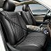 BEITK 2 Pack Leather Front Car Seat CoversUniversal Breathable Full Surround Leather Car Seat Cover ProtectorSplit Waterproof Luxury Auto Black Seat Cover Cushion for Sedan Cars Pickup Trucks SUV - Image 2