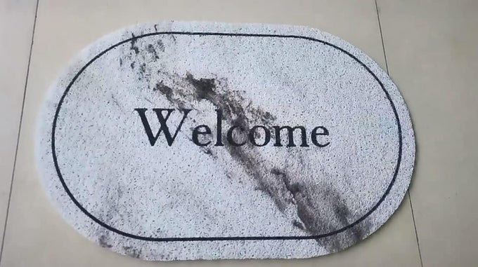 NONSLIP WELCOME HALLWAY DOORMAT INDOOR OUTDOOR RUG MAT ENTRY MAT HOUSEHOLD ENTRANCE PVC FRONT DOOR MAT RUG 1PCS