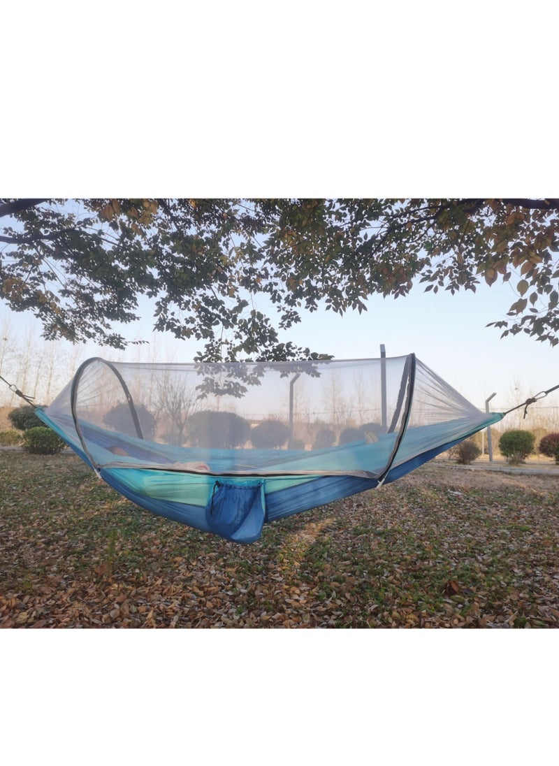Loquat Outdoor Portable Garden Canvas Hammock Royal Blue / Light Blue ﻿  - Image 2