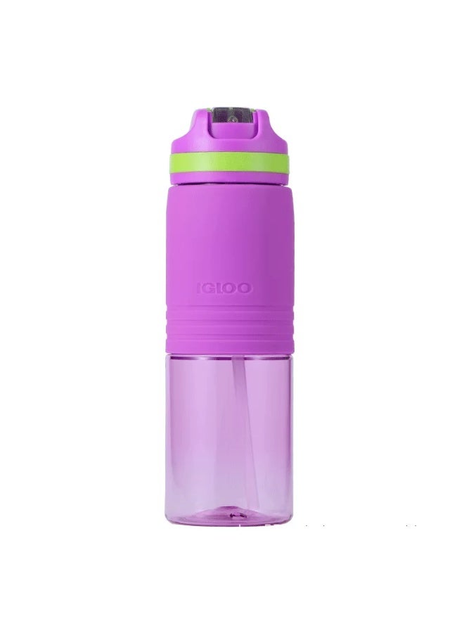 IGLOO 700ml Flip-Cap Straw Water Bottle (USA) - Drop-Proof, Leak-Proof, Portable Water Cup
