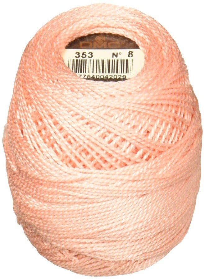 DMC 116 8-353 Pearl Cotton Thread Balls, Peach, Size 8 - Image 1