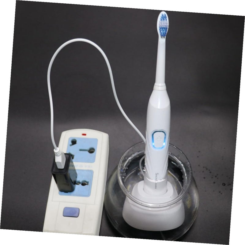USB Rechargeable Electric Toothbrush Vibration Cleaning White Set for Home Use - Image 5