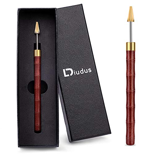 DIUDUS Leather Edge Dye Pen Red Wood Handle Stainless Steel Top Edge Dye Roller Oil Pen Belt Finisher Leather DIY Craft - Image 1