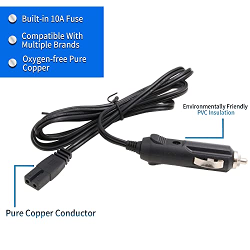 Eonvic 12V DC Cigarette Lighter Extension Cable,Mini Fridge Power Cord Car Auto Cooler Replacement Lead Cable for Car Cooler Box Mini Fridge Mobicool SAST KEMIN(3M) - Image 3