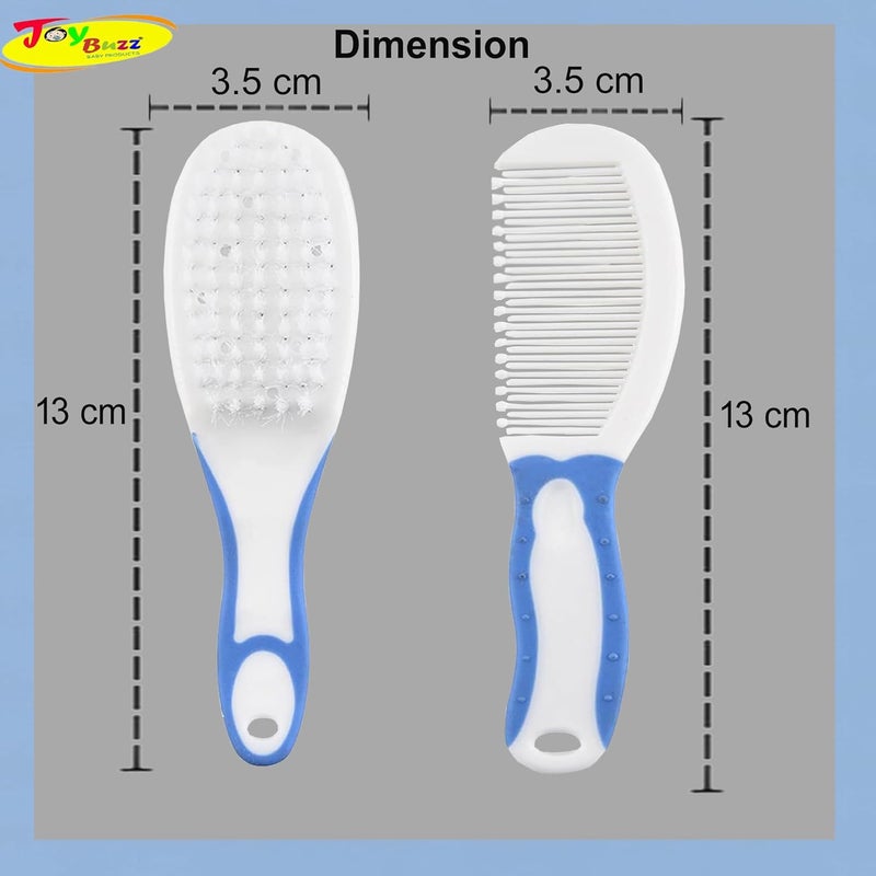 Joy Buzz Baby Brush and Comb Set, Newborn Essentials Set with Baby Comb and Soft Bristle Hair Brush for Your Toddler’s Scalp (Blue) - Image 3