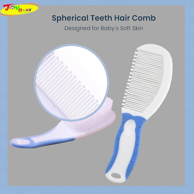 Joy Buzz Baby Brush and Comb Set, Newborn Essentials Set with Baby Comb and Soft Bristle Hair Brush for Your Toddler’s Scalp (Blue) - Image 2