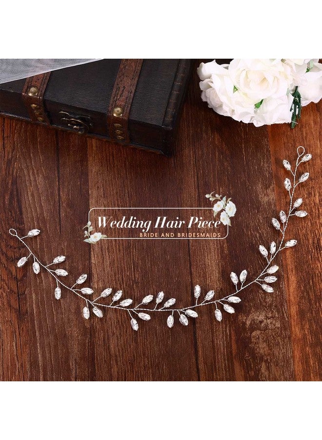 JAKAWIN Bride Rhinestone Wedding Hair Vine Crystal Hair Piece Bridal Headpiece Hair Accessories For Women And Girls Hv190 (1 Silver) 