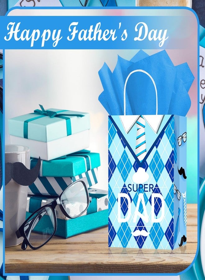 HOWAF 12pcs Father’s Day Gift Bags, Dad’s Day Party Favor Treat Bags for Fathers’ Day Party Supplies, I Love You Daddy Papa Paper Candy Bag, Feliz Dia Del Padre Goodie Bag with Tissue Paper - Image 4