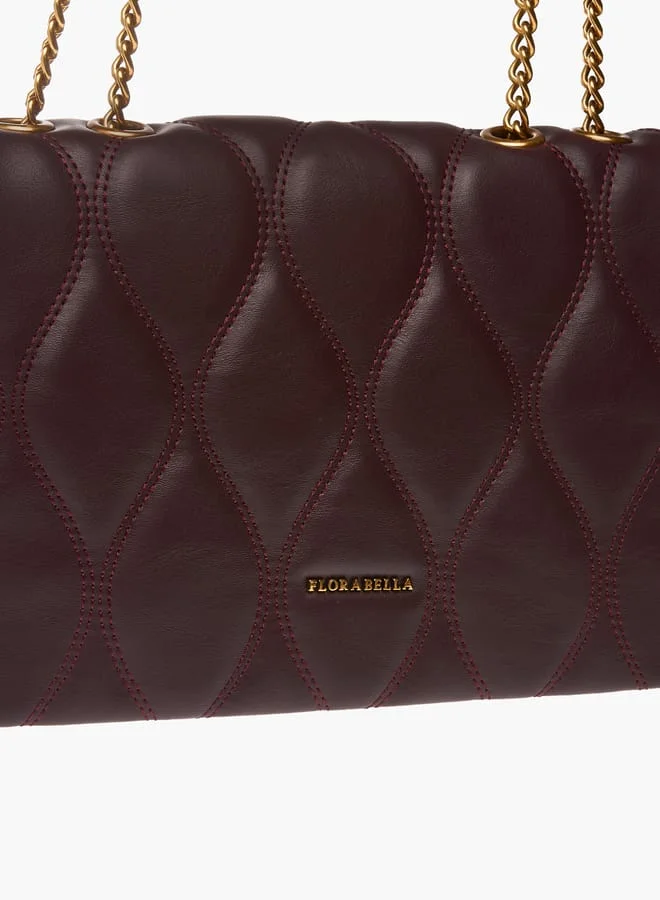 فلورا بيلا من شو إكسبرس Women Quilted Shoulder Bag with Button Closure and Chain Strap