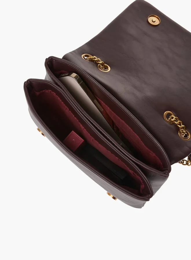 فلورا بيلا من شو إكسبرس Women Quilted Shoulder Bag with Button Closure and Chain Strap