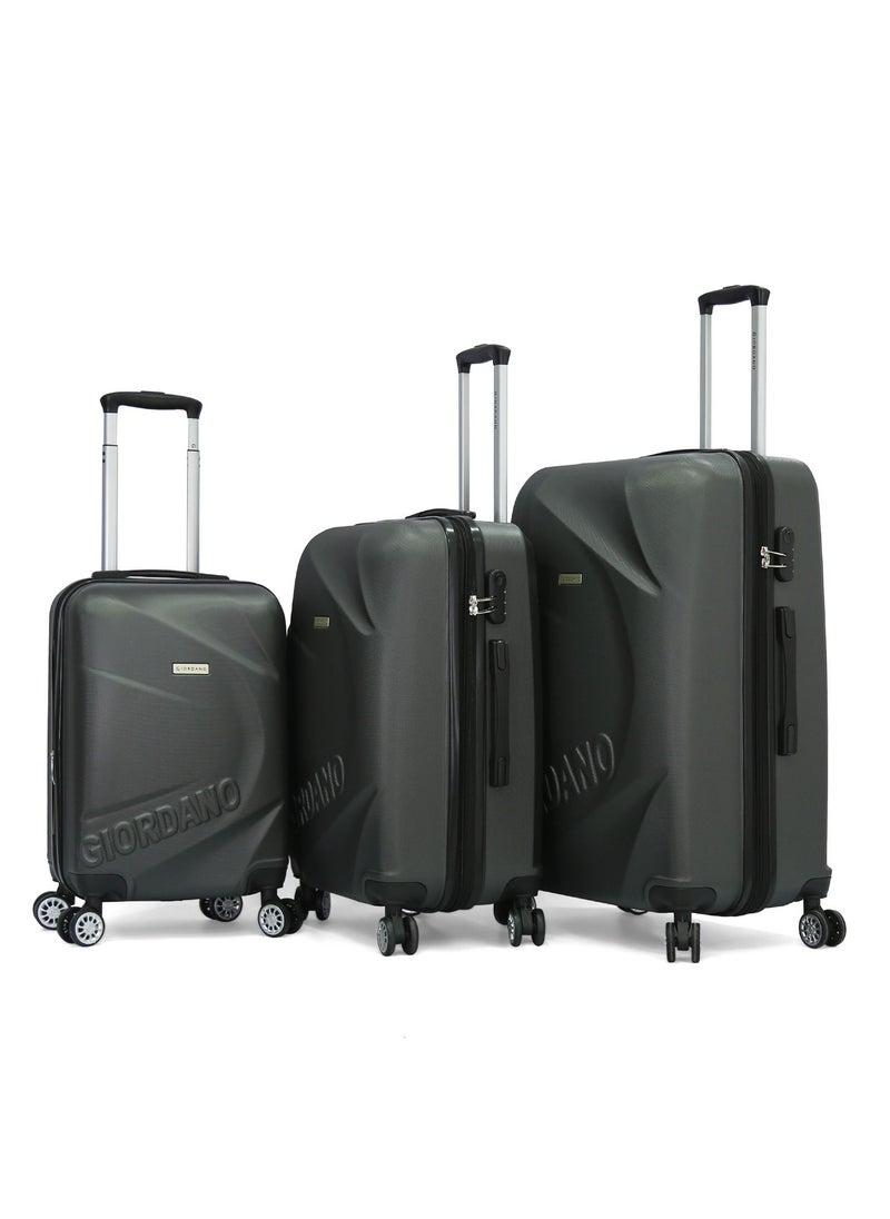 GIORDANO Giordano Trolley Hardside Luggage 3PCS Set ,Grey  - Image 1