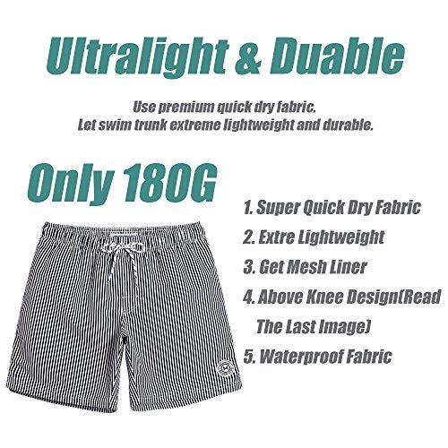 maamgic Men's 7 Inch Bathing Suits with Mesh Lining Grey-54655 Medium - Image 4