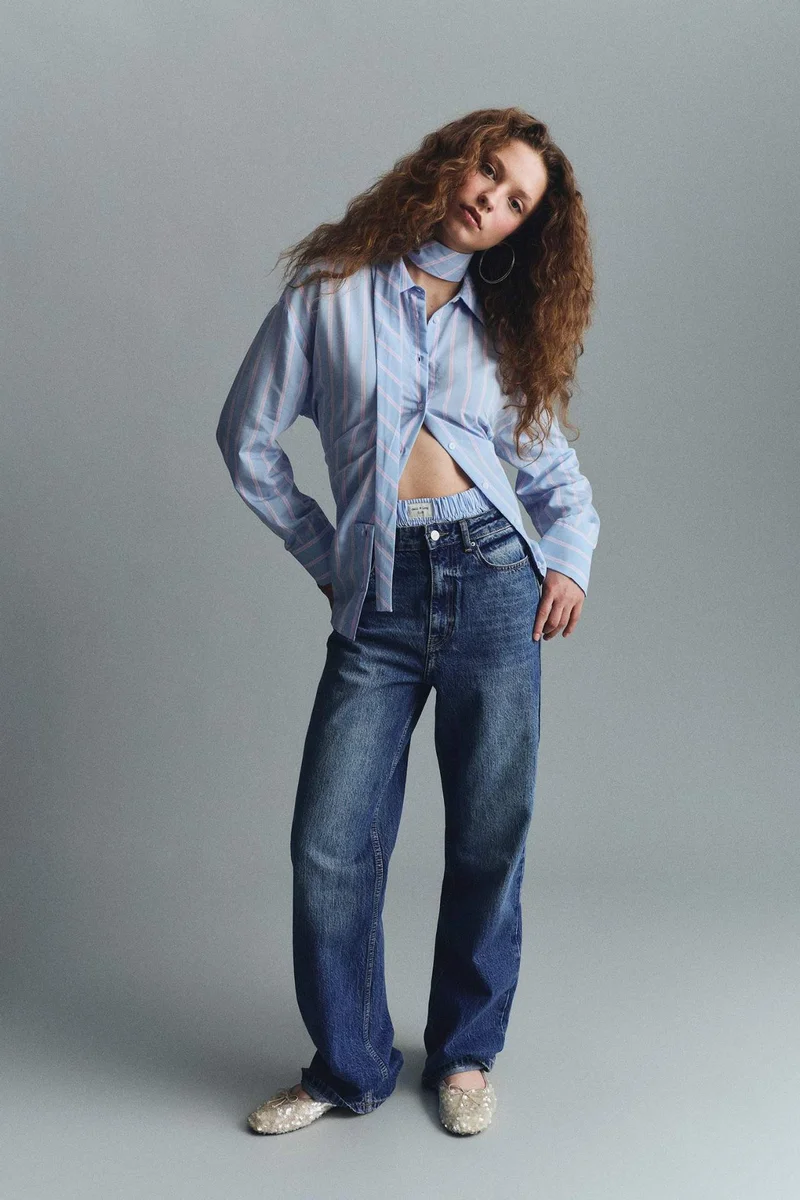 Defacto Oversize Shirt Collar Long Sleeve Shirt