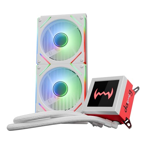 daWg L240AIO, 240Mm AIO Cooler, 3.4" IPS Detachable Type C Screen, Support Sockets - LGA 2066/ 115X/ 1200/1700/ 1851 & AM4/AM5, 2500 RPM Pump, ARGB Sync, PWM Fans, Braided Tubing (White),Desktop - Image 1