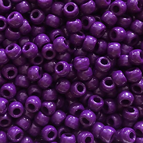 BeadExplosion Purple Plum Crow Beads Pony Beads Made in USA 6x9mm Large Hole, B07599, Lilac - Image 1