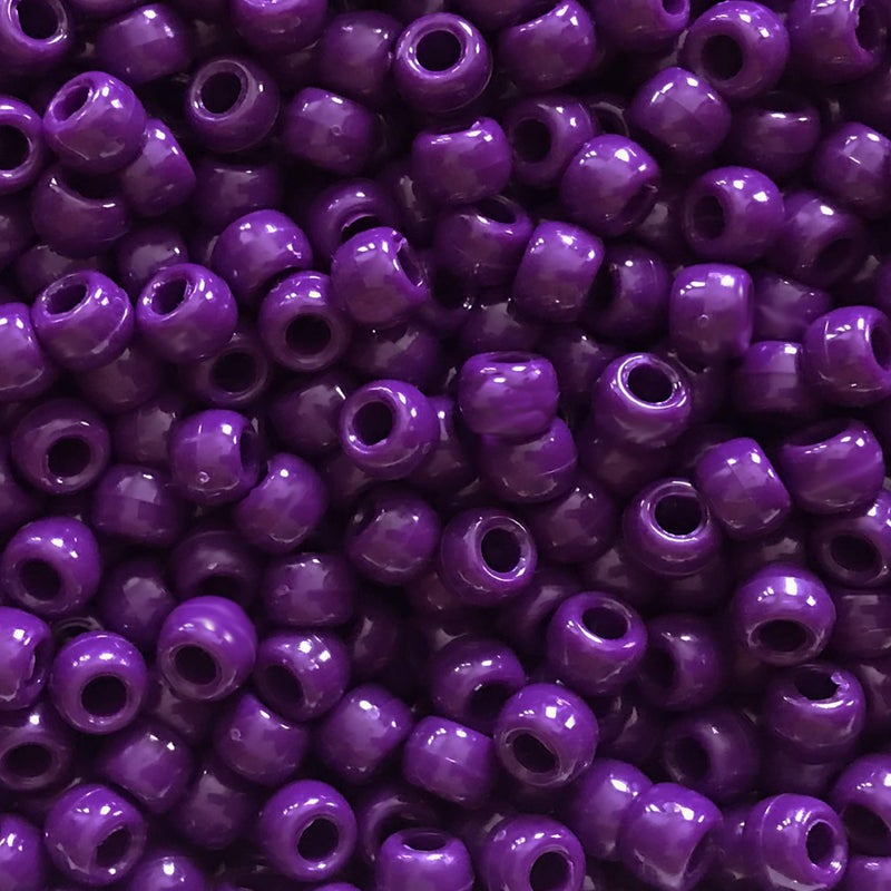 BeadExplosion Purple Plum Crow Beads Pony Beads Made in USA 6x9mm Large Hole, B07599, Lilac - Image 3