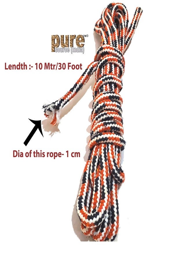 Pure Source India Cloth Line for Drying, Nylon Braided Cotton Rope, 10 Mtr (Multicolour) - Image 3